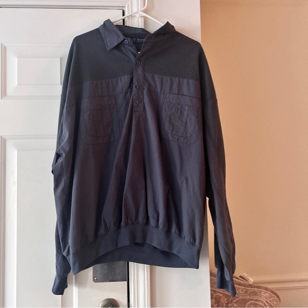 Men's Navy Blue Pullover Jacket
